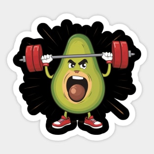 Avocado Working out Sticker